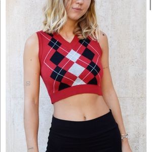 Subdued Cropped Sweater Vest